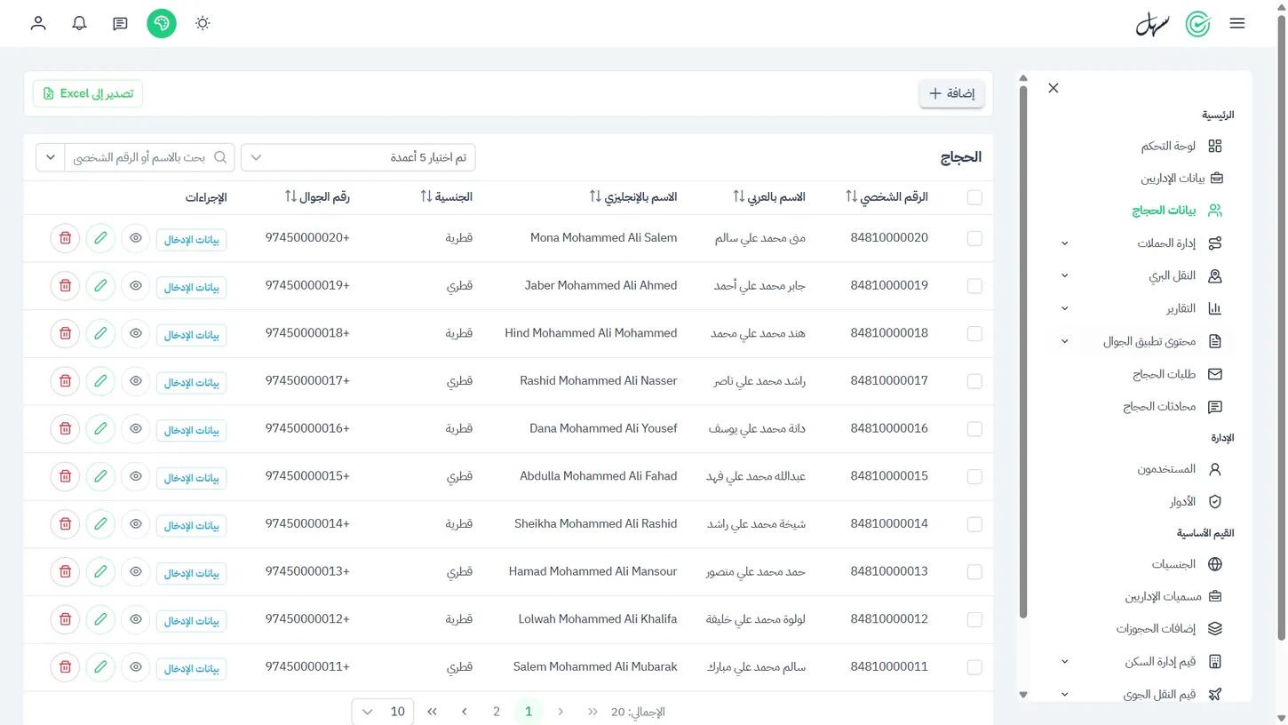 بيانات الحجاج